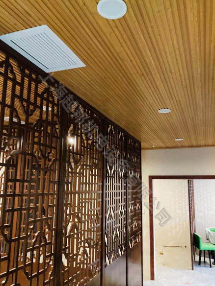 茶室美的空調和三菱新風安裝工程